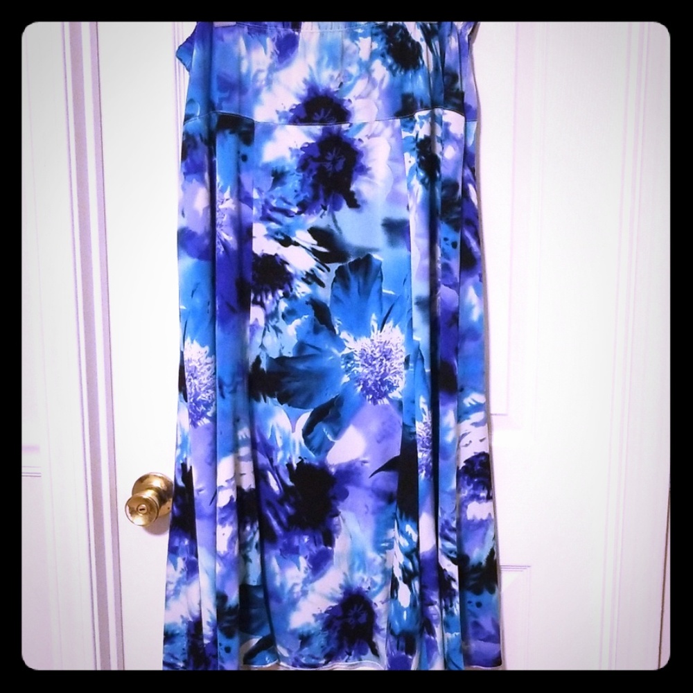 Cato Purple/Blue Floral Maxi Skirt